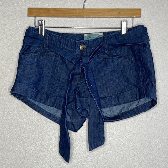 Seven7 Pants - Seven 7 Denim Blue Belted Shorts
